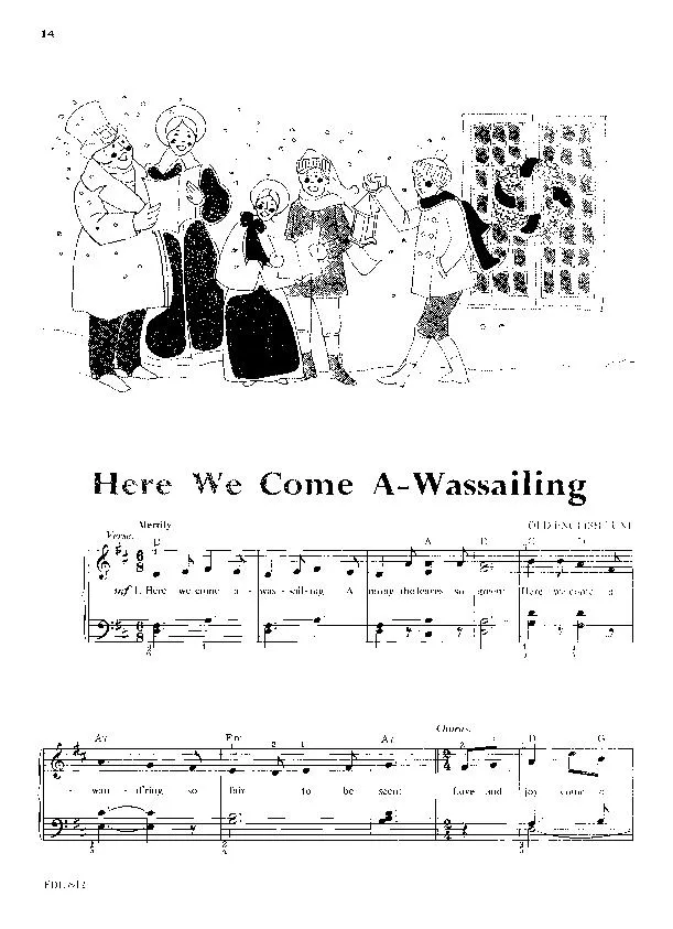 télécharger la partition d'accordéon Here we come a-wassailing (Chant de Noël) au format PDF