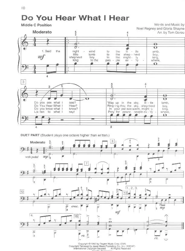 télécharger la partition d'accordéon Do you hear what I hear (Arrangement : Tom Gerou) (Chant de Noël) au format PDF