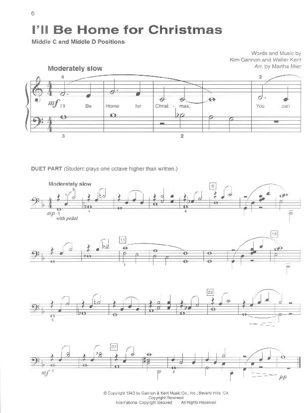 télécharger la partition d'accordéon I'll be home for Christmas (Arrangement : Martha Mier) (Chant de Noël) au format PDF