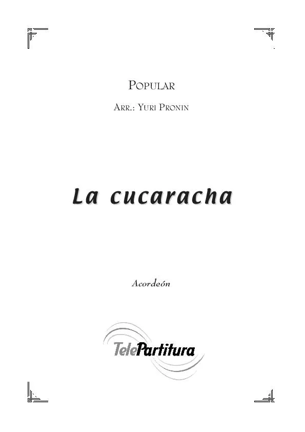 télécharger la partition d'accordéon La Cucaracha (Arrangement : Yury  Pronin) (Cha Cha) (Accordéon) au format PDF