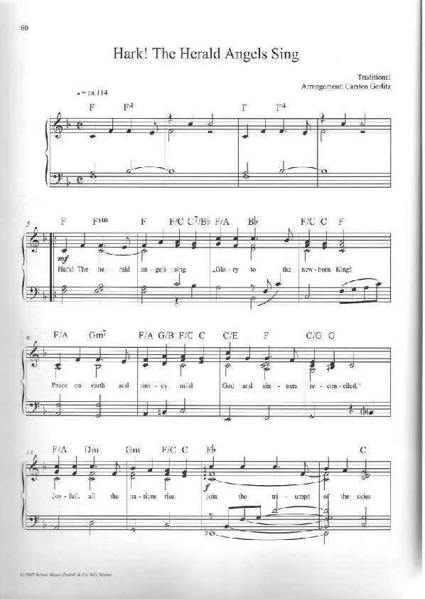 télécharger la partition d'accordéon Hark The Herald Angels sing (Arrangement : Carsten Gerlitz) (Chant de Noël) au format PDF