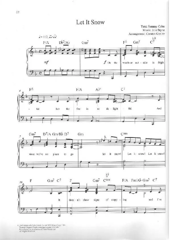 télécharger la partition d'accordéon Let it snow (Arrangement : Carsten Gerlitz) (Chant de Noël) au format PDF