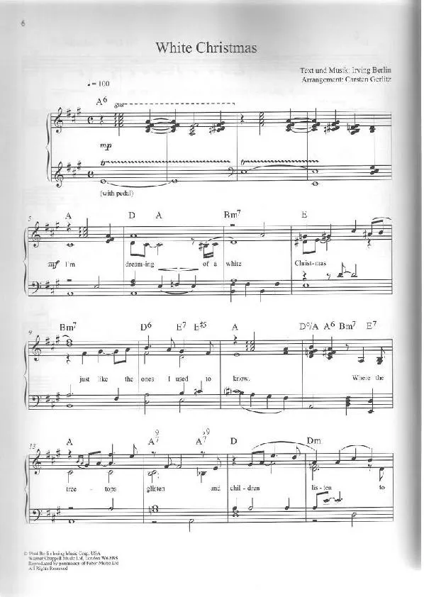 télécharger la partition d'accordéon White Christmas (Arrangement : Carsten Gerlitz) (Chant de Noël) au format PDF