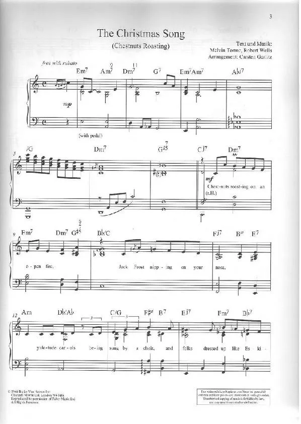 télécharger la partition d'accordéon The Christmas song (Chestnuts roasting) (Arrangement : Carsten Gerlitz) (Chant de Noël) au format PDF