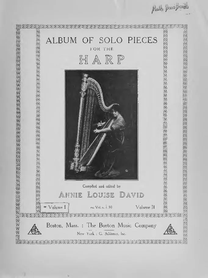 télécharger la partition d'accordéon Album Of Solo Pieces For The Harp / Compiled and edited by : Annie Louise David) (Volume I / Volume II) au format PDF