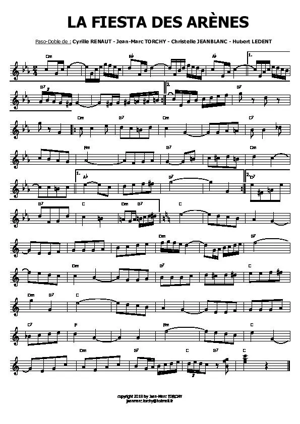 télécharger la partition d'accordéon La fiesta des arènes (Paso Doble) au format PDF