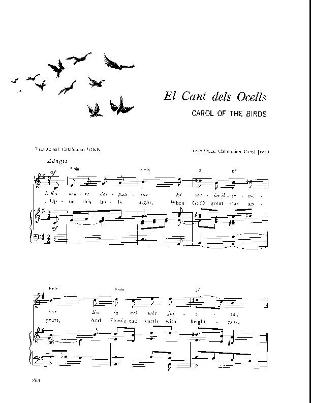 télécharger la partition d'accordéon Carol of the birds (El cant dels ocells) (Arrangement : Walter Ehret & George K Evans) (Chant de Noël) au format PDF