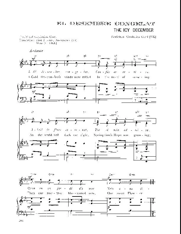 télécharger la partition d'accordéon The Icy December (El Desembre congelat) (Arrangement : Walter Ehret & George K Evans) (Chant de Noël) au format PDF
