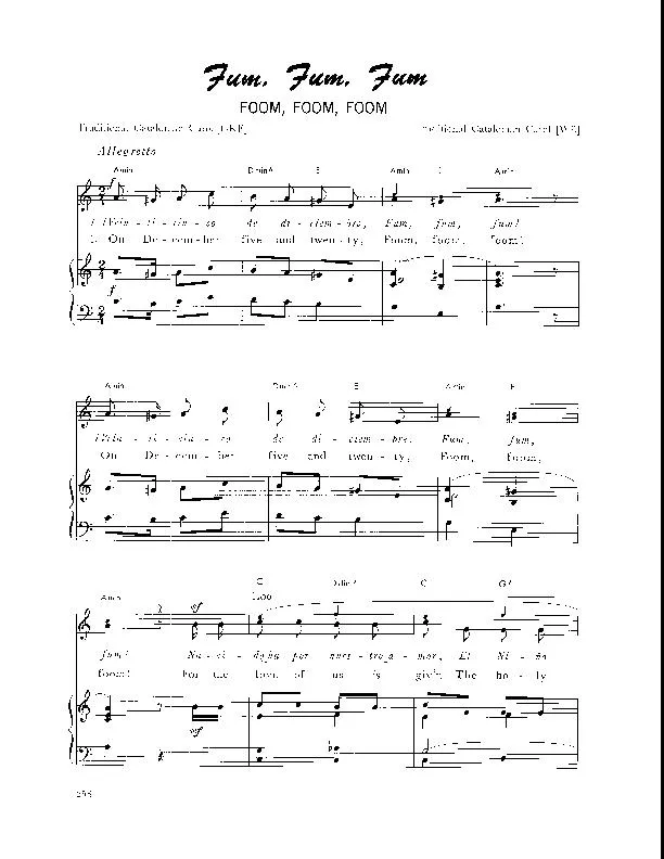 télécharger la partition d'accordéon Foom Foom Foom (Fum Fum Fum) (Arrangement : Walter Ehret & George K Evans) (Chant de Noël) au format PDF