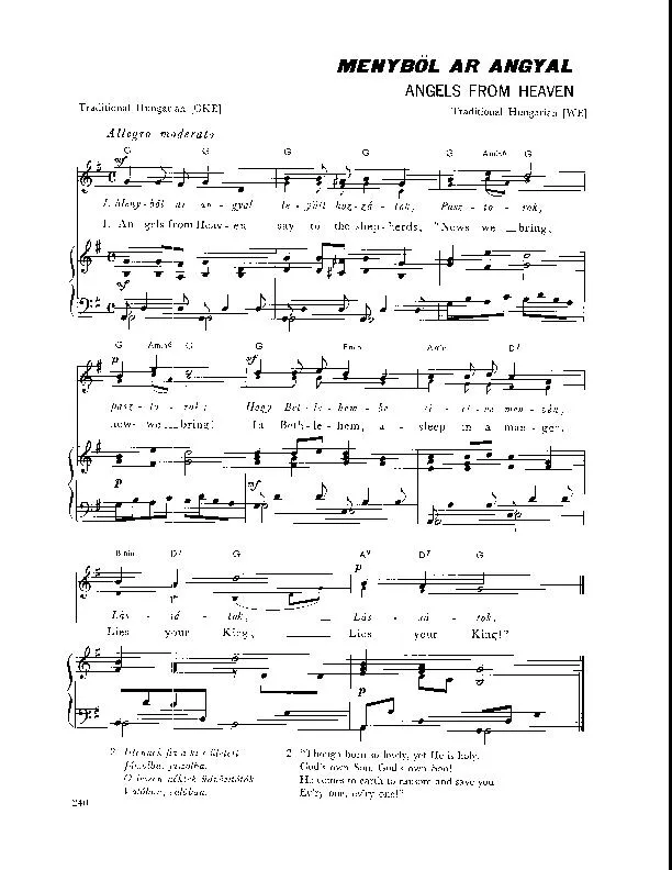 télécharger la partition d'accordéon Angels from heaven (Menyböl ar Angyal) (Arrangement : Walter Ehret & George K Evans) (Chant de Noël) au format PDF