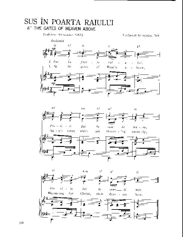 télécharger la partition d'accordéon At the gates of Heaven above (Sus în poarta raiului) (Arrangement : Walter Ehret & George K Evans) (Chant de Noël) au format PDF