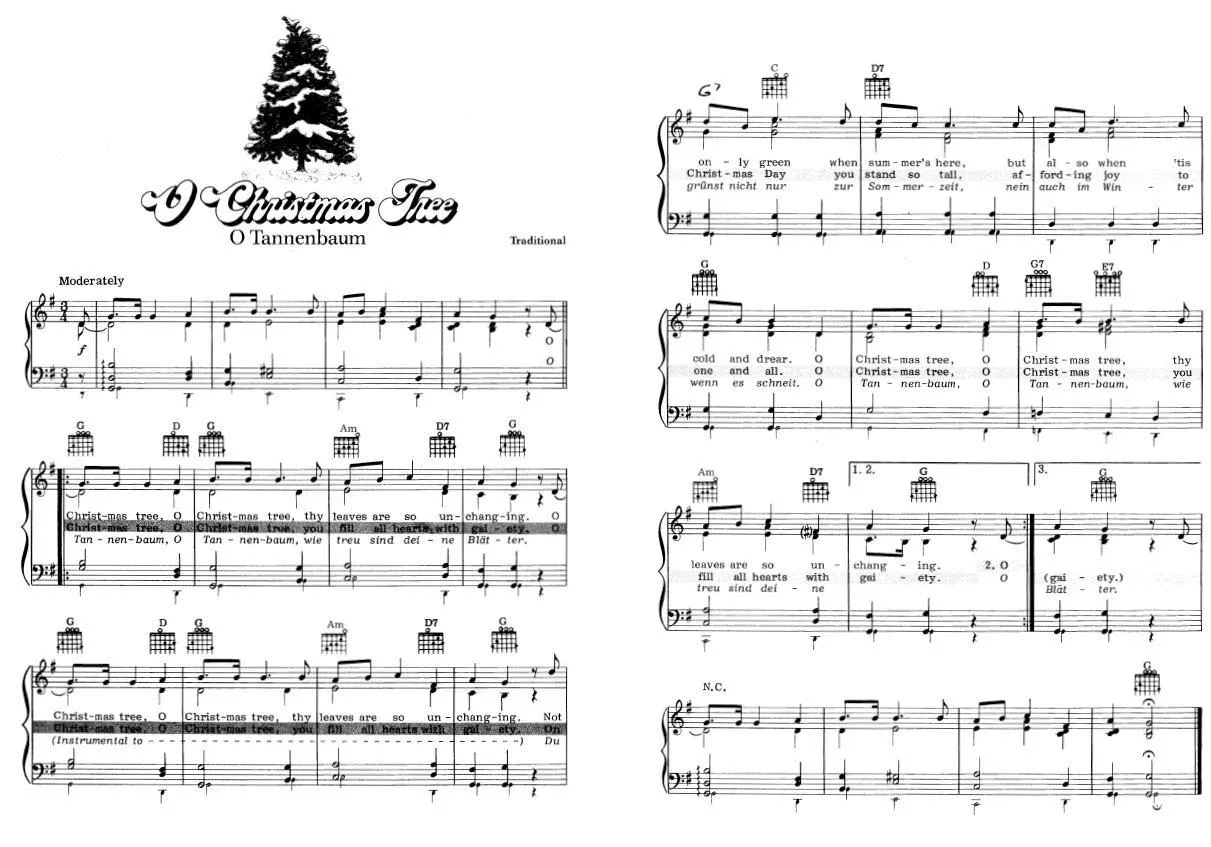 télécharger la partition d'accordéon O Christmas Tree (O Tannenbaum) (Mon Beau Sapin) (Chant de noël) au format PDF