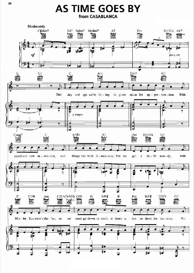 télécharger la partition d'accordéon As Time Goes By (From Casablanca) (Piano / Vocal) au format PDF