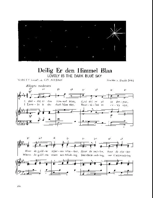 télécharger la partition d'accordéon Lovely is the dark blue sky (Deilig er den Himmel Blaa) (Arrangement : Walter Ehret & George K Evans) (Chant de Noël) au format PDF
