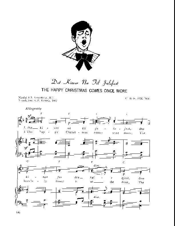 télécharger la partition d'accordéon The happy Christmas comes once more (Det Kimer Nu Jil Julefest) (Arrangement : Walter Ehret & George K Evans) (Chant de Noël) au format PDF