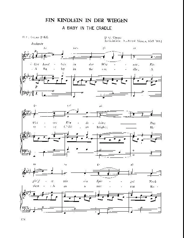télécharger la partition d'accordéon A baby in the craddle (Ein Kindlein in der Wiegen) (Arrangement : Walter Ehret & George K Evans) (Chant de Noël) au format PDF