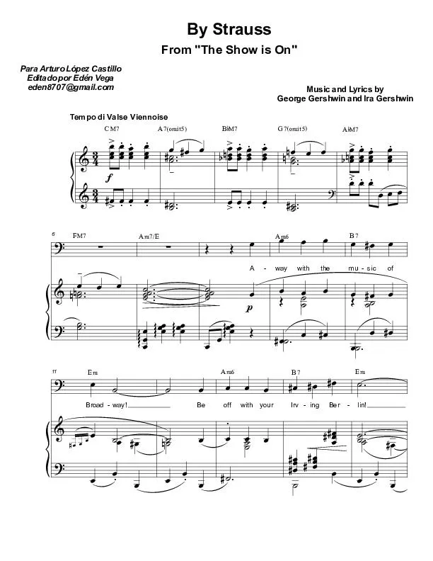 télécharger la partition d'accordéon By Strauss (From : The Show is On) (Valse Viennoise) (Piano) au format PDF