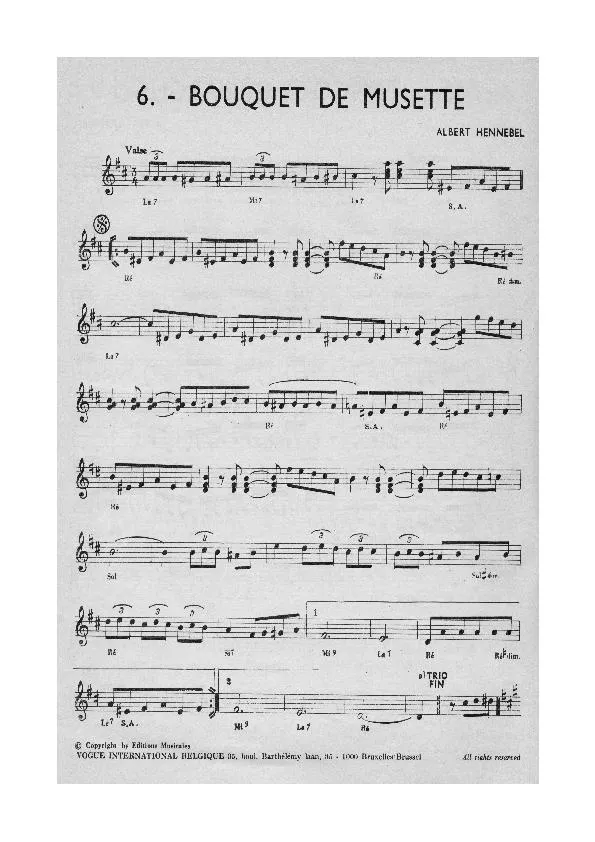 télécharger la partition d'accordéon Bouquet de musette (Valse) au format PDF