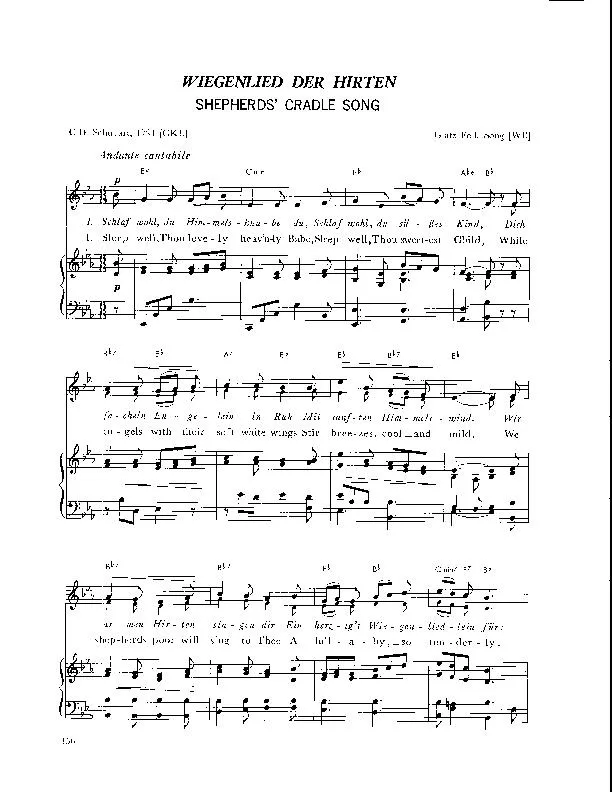 télécharger la partition d'accordéon Wiegenlied der Hirten (Shepherd's cradle song) (Arrangement : Walter Ehret & George K Evans) (Chant de Noël) au format PDF