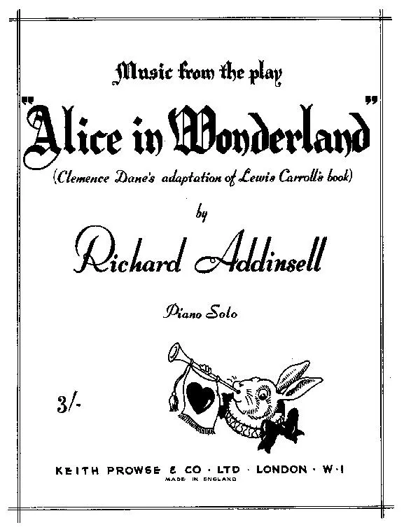 télécharger la partition d'accordéon Music from the play : Alice in wonderland / Alice au pays des merveilles (Piano) au format PDF