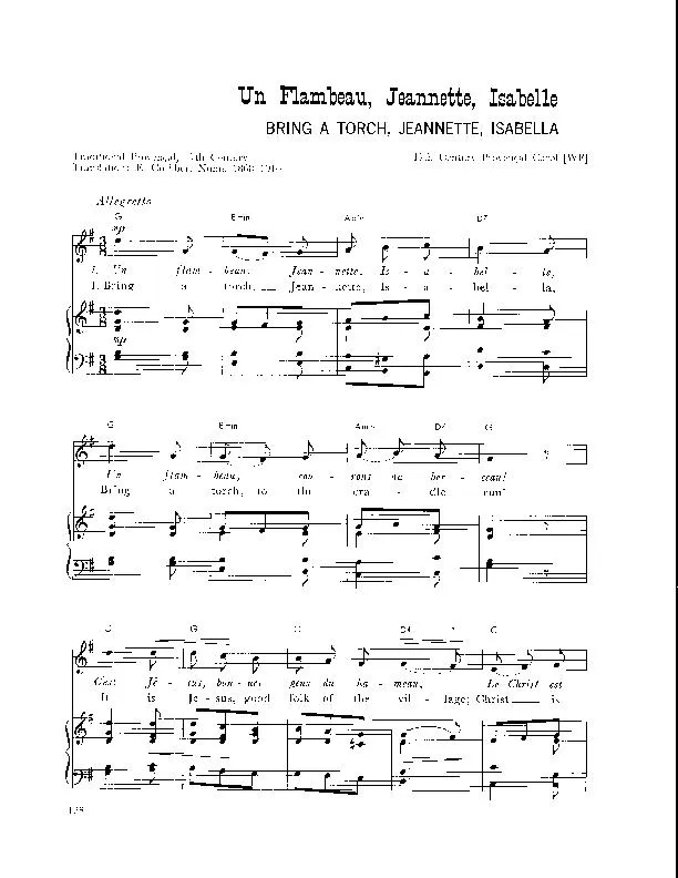 télécharger la partition d'accordéon Un flambeau, Jeannette, Isabelle (Bring a torch, Jeannette, Isabella) (Arrangement : Walter Ehret & George K Evans) (Chant de Noël) au format PDF