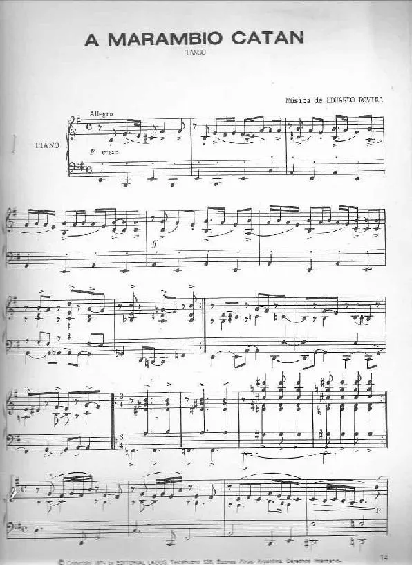 télécharger la partition d'accordéon A Marambio Catan (Tango) (Piano) au format PDF