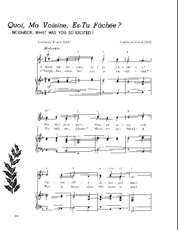 télécharger la partition d'accordéon Quoi, ma voisine, es-tu fâchée (Neigbor, what has you so excited) (Arrangement : Walter Ehret & George K Evans) (Chant de Noël) au format PDF