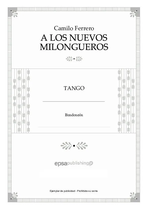 télécharger la partition d'accordéon A los nuevos milongueros (Bandonéon) (Tango) au format PDF