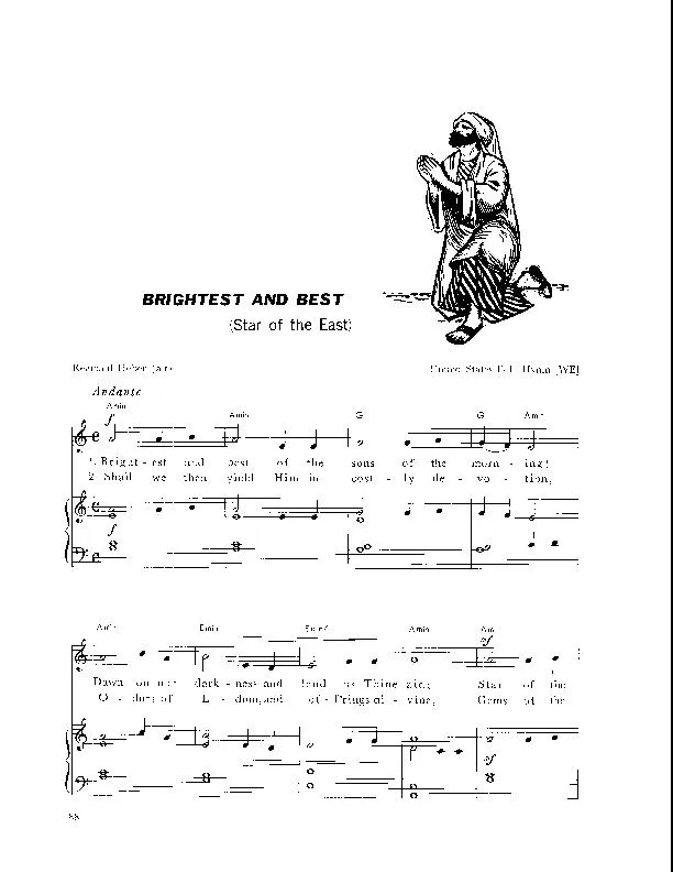 télécharger la partition d'accordéon Brightest and best (Star of the East) (Arrangement : Walter Ehret & George K Evans) (Chant de Noël) au format PDF