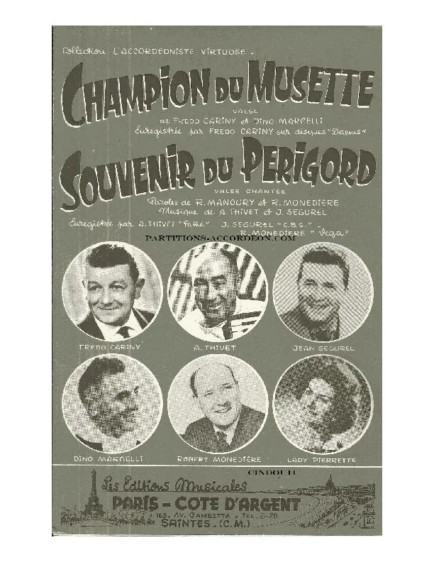 télécharger la partition d'accordéon Souvenir du Périgord (Arrangement : Dino Margelli) (Valse Bourrée) au format PDF