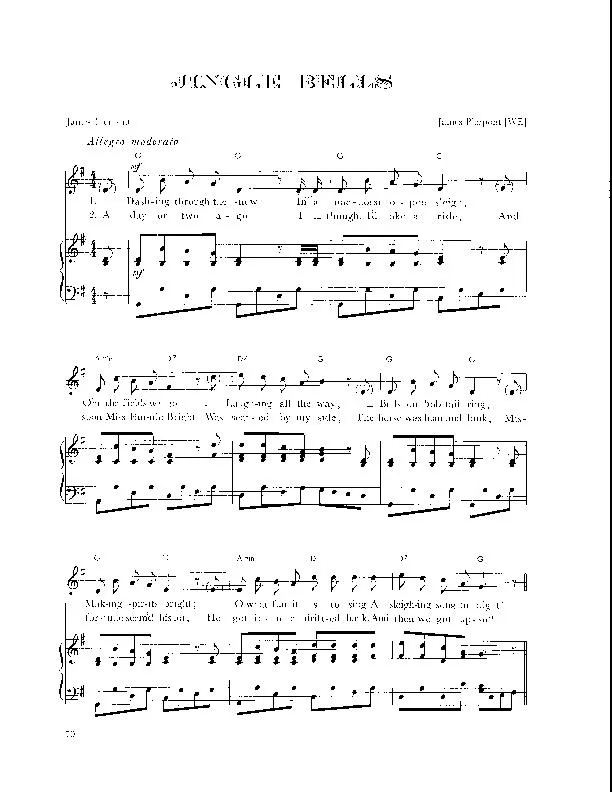 télécharger la partition d'accordéon Jingle bells (Arrangement : Walter Ehret & George K Evans) (Chant de Noël) au format PDF