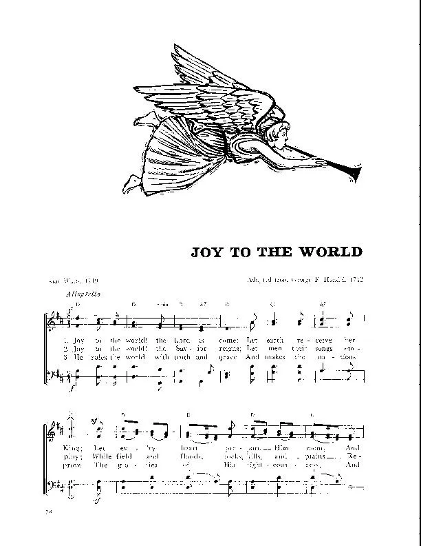 télécharger la partition d'accordéon Joy to the world (Arrangement : Walter Ehret & George K Evans) (Chant de Noël) au format PDF