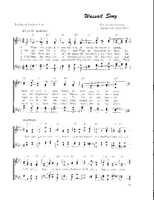 télécharger la partition d'accordéon Wassail song (Arrangement : John Stainer) (Chant de Noël) au format PDF