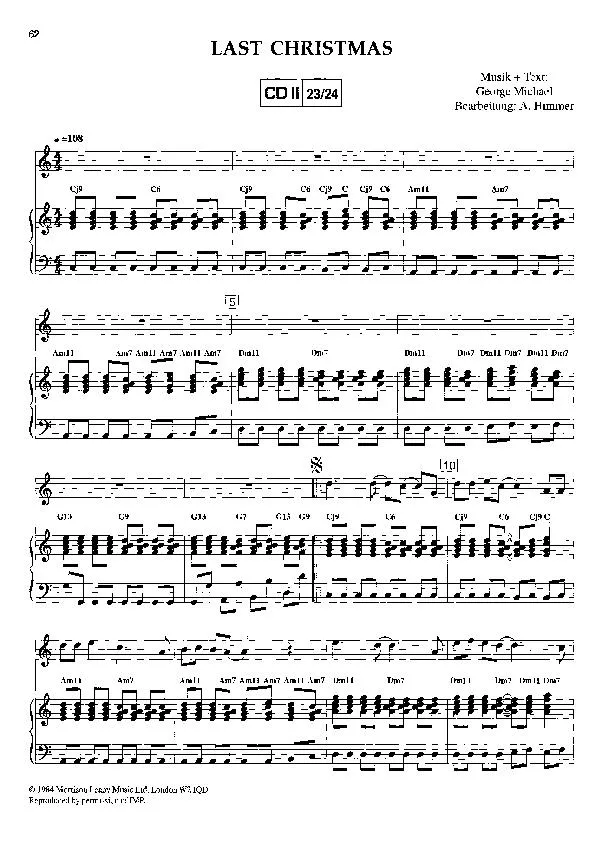 télécharger la partition d'accordéon Last Christmas (Arrangement : Arturo Himmer) (Chant de Noël) au format PDF