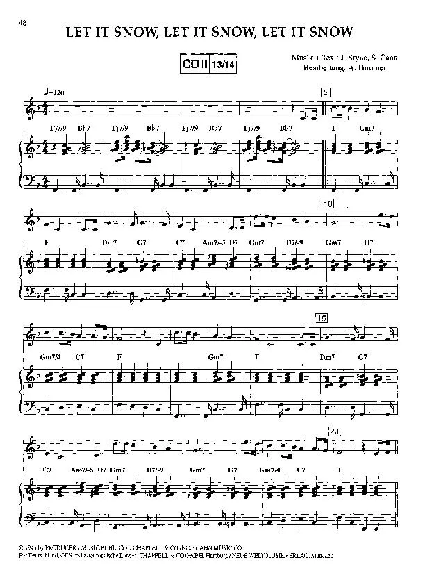 télécharger la partition d'accordéon Let it snow, let it snow, let it snow (Arrangement : Arturo Himmer) (Chant de Noël) au format PDF