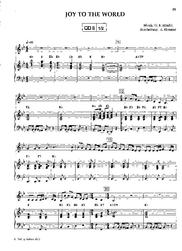 télécharger la partition d'accordéon Joy to the world (Arrangement : Arturo Himmer) (Chant de Noël) au format PDF