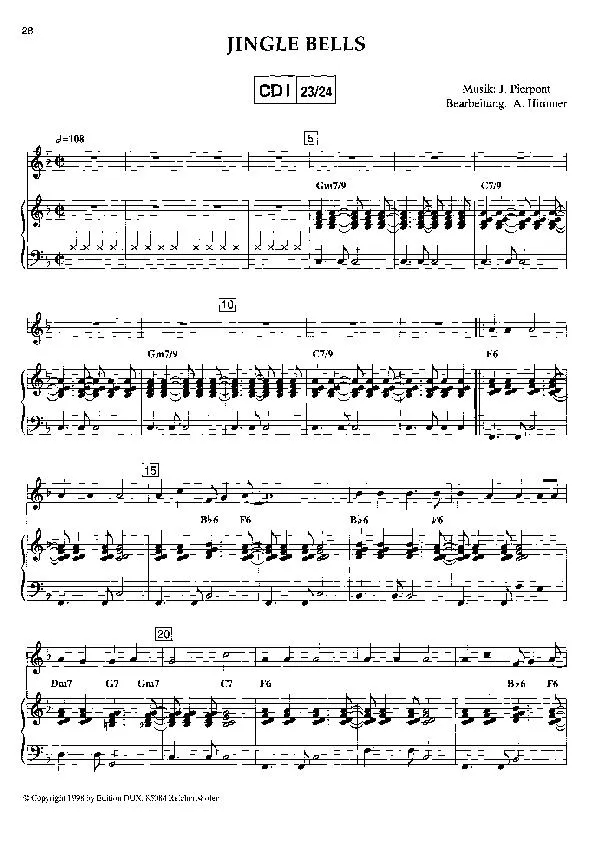 télécharger la partition d'accordéon Jingle bells (Arrangement : Arturo Himmer) (Chant de Noël) au format PDF