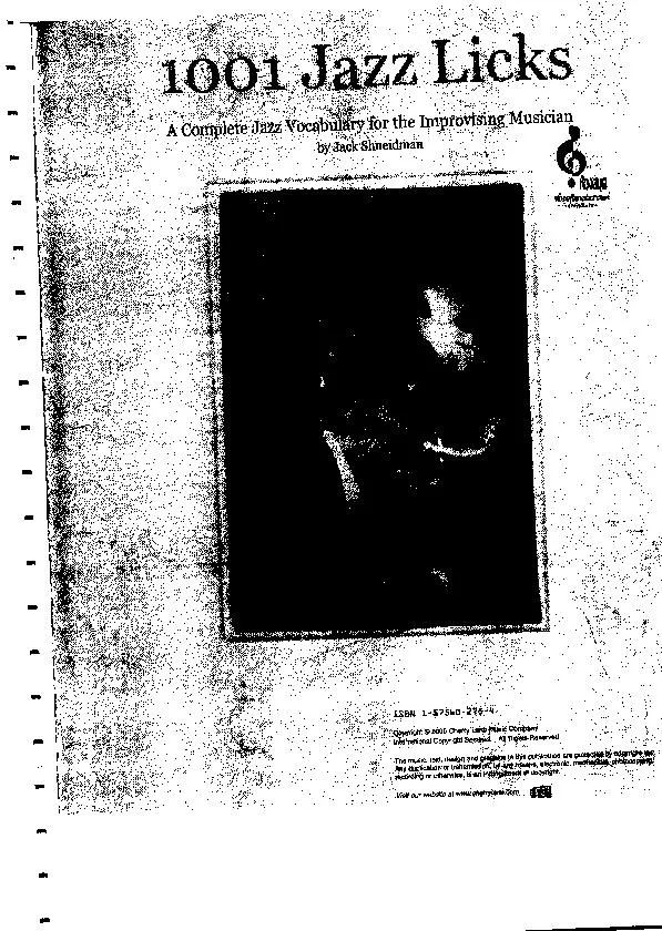 télécharger la partition d'accordéon 1001 Jazz Licks / A complete Jazz Vacabulary for the improvising musician by : Jack Shneidman au format PDF