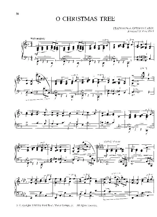 télécharger la partition d'accordéon O Christmas tree (O Tannenbaum) (Arrangement : Fred Bock) (Chant de Noël) au format PDF