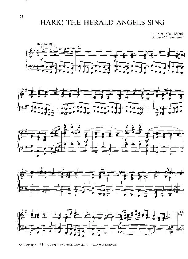 télécharger la partition d'accordéon Hark ! the Herald Angels sing (Arrangement : Fred Bock) (Chant de Noël) au format PDF