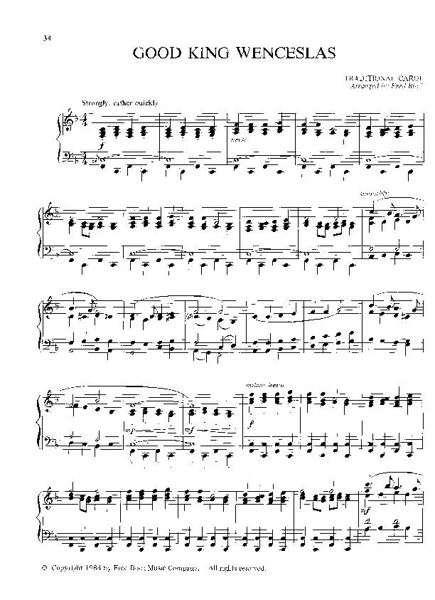télécharger la partition d'accordéon Good King Wenceslas (Arrangement : Fred Bock) (Chant de Noël) au format PDF