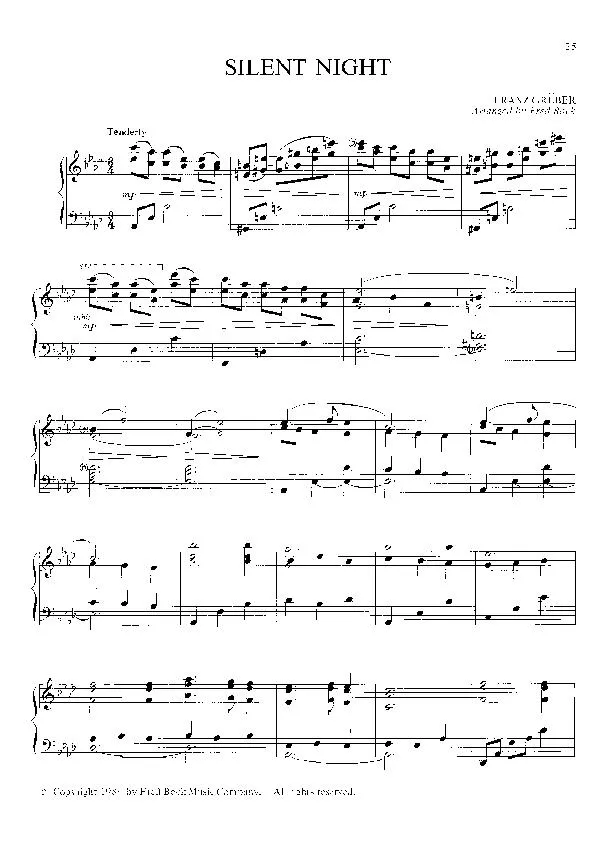télécharger la partition d'accordéon Silent night (Arrangement : Fred Bock) (Chant de Noël) au format PDF