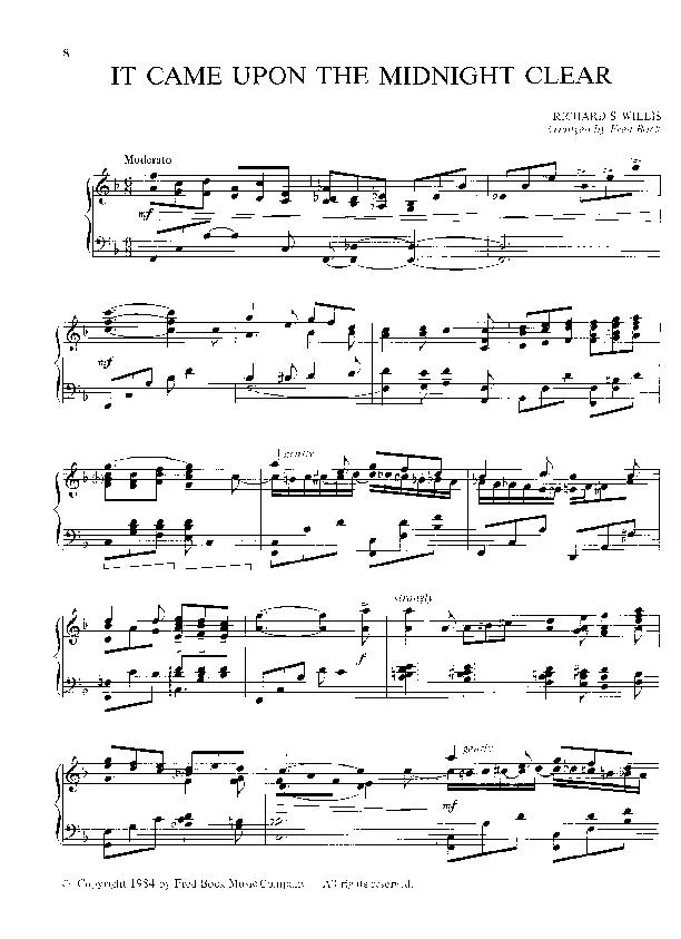 télécharger la partition d'accordéon It came upon the midnight clear (Arrangement : Fred Bock) (Chant de Noël) au format PDF