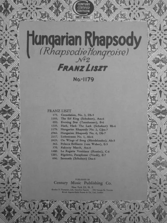 télécharger la partition d'accordéon Hungarian Rhapsody n°2 (Rhapsodie Hongroise n°2) au format PDF