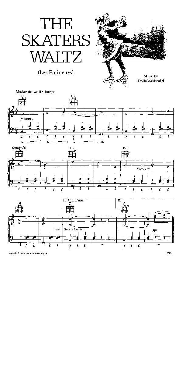 télécharger la partition d'accordéon The Skaters waltz (Les Patineurs) (chant de Noël) (Valse) au format PDF