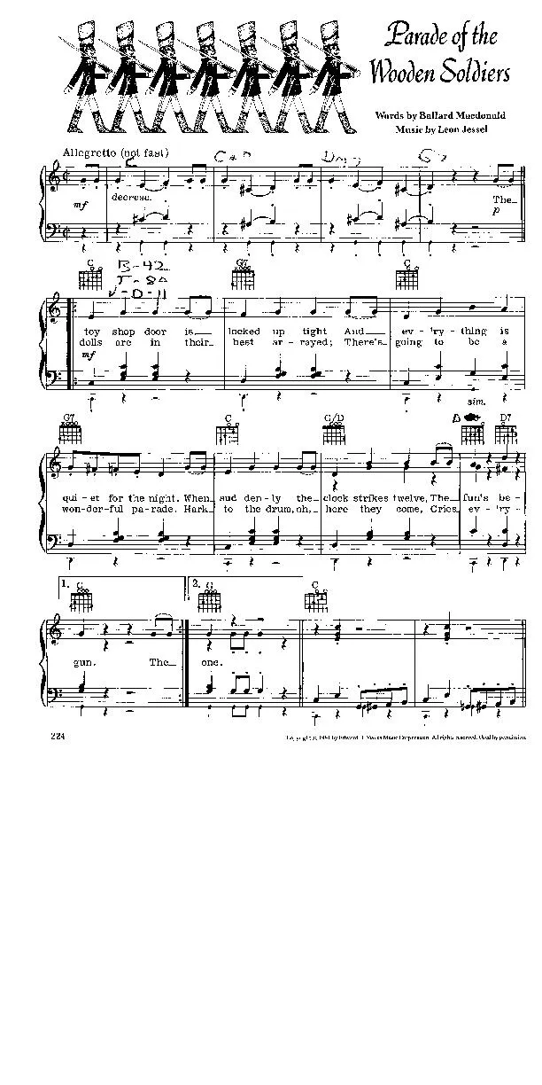 télécharger la partition d'accordéon Parade of the wooden soldiers (Chant de Noël) au format PDF