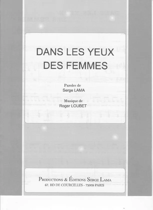 télécharger la partition d'accordéon Dans les yeux des femmes au format PDF