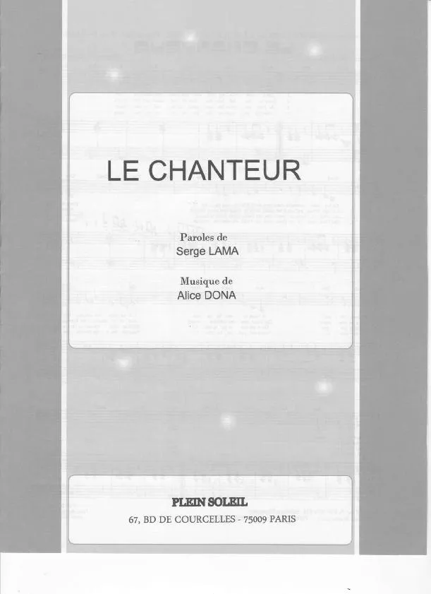télécharger la partition d'accordéon Le chanteur au format PDF