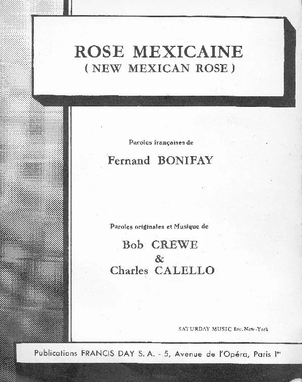 télécharger la partition d'accordéon Mexicaine (New Mexican Rose) au format PDF