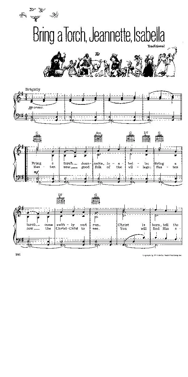 télécharger la partition d'accordéon Bring a torch, Jeannette, Isabella (Chant de Noël) au format PDF